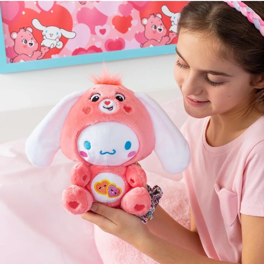 Sanrio Hello Kitty Cinnamoroll Dressed As Care Bear Love-a-Lot Bear Plush